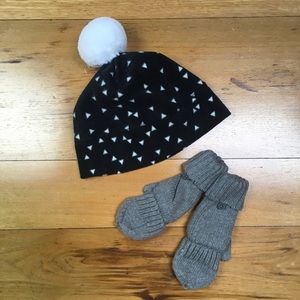 NWT Crazy8 Kids Fleece Hat and Knitted Mittens Set
